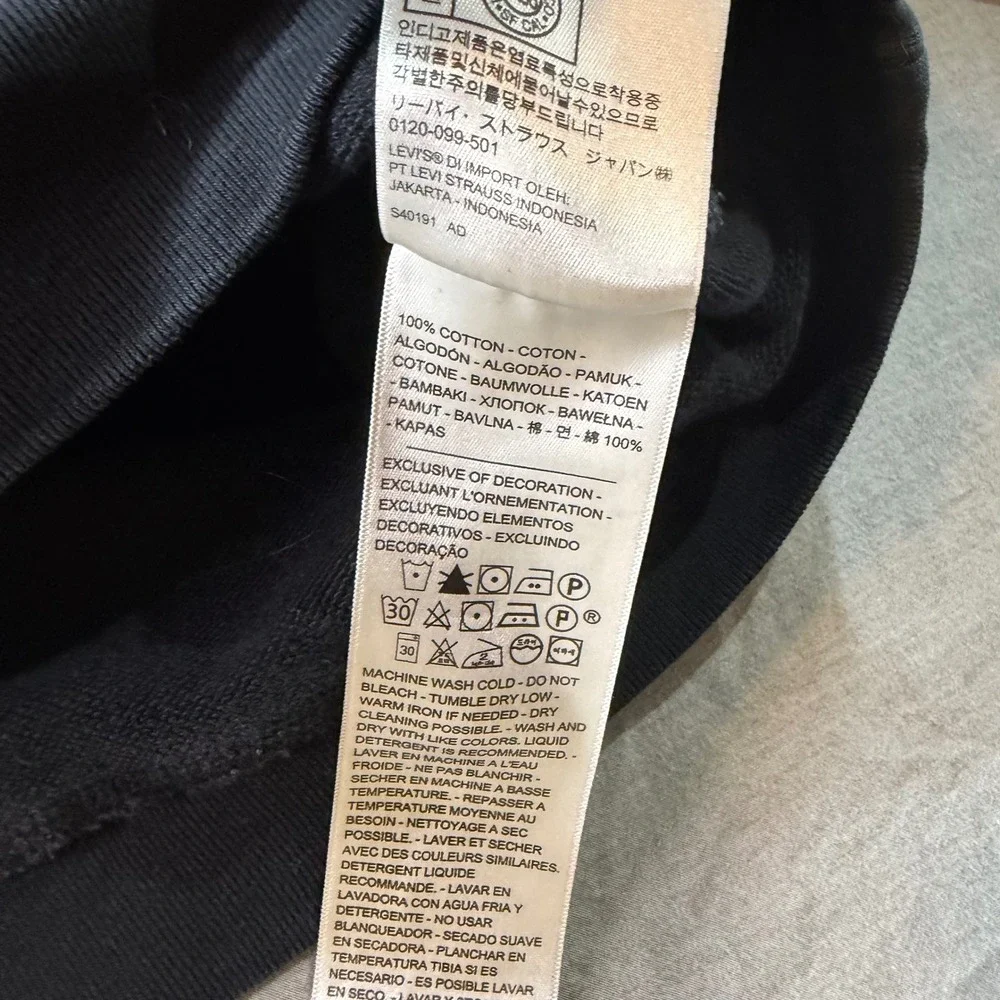 Levi Strauss & Co Hoodie Mens Medium Black Excellent Rainbow Embroidered Logo